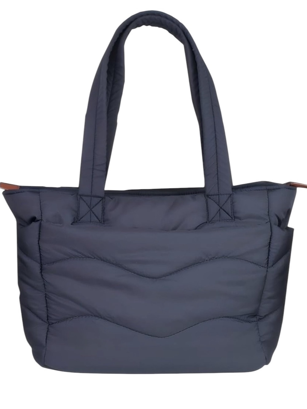 Quilted Puffy Black Tote Bag